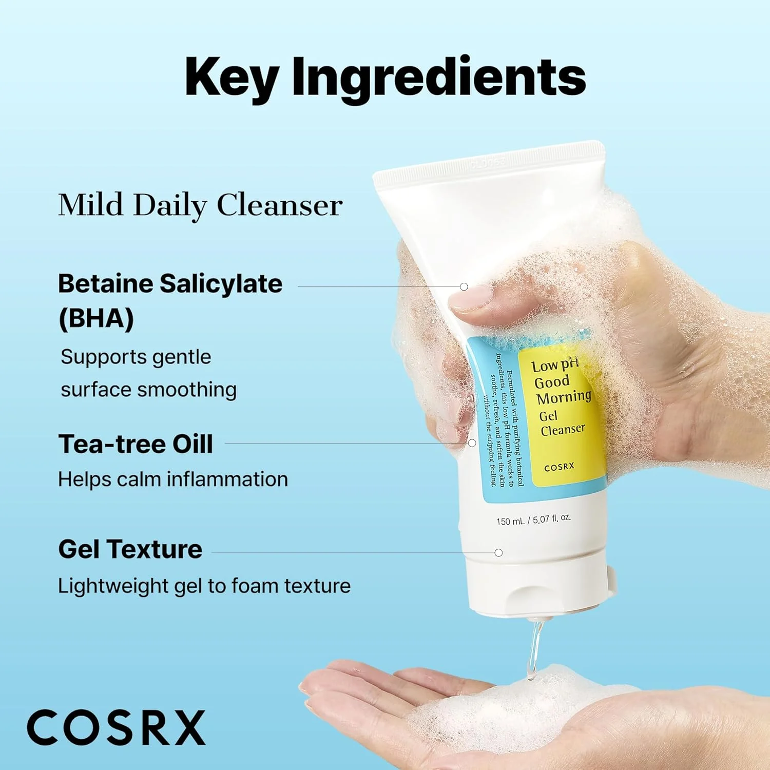 COSRX Low pH Good Morning Gel Cleanser 150ml - Image 5