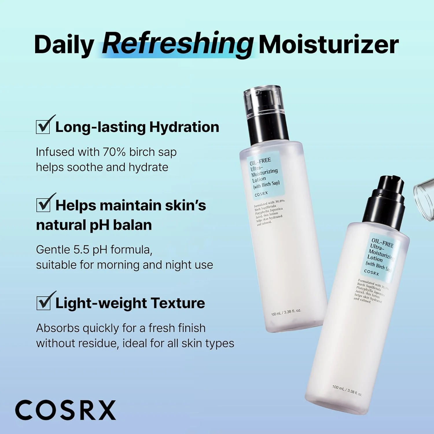 COSRX Oil Free Ultra Moisturizing Lotion 100ml - Image 3