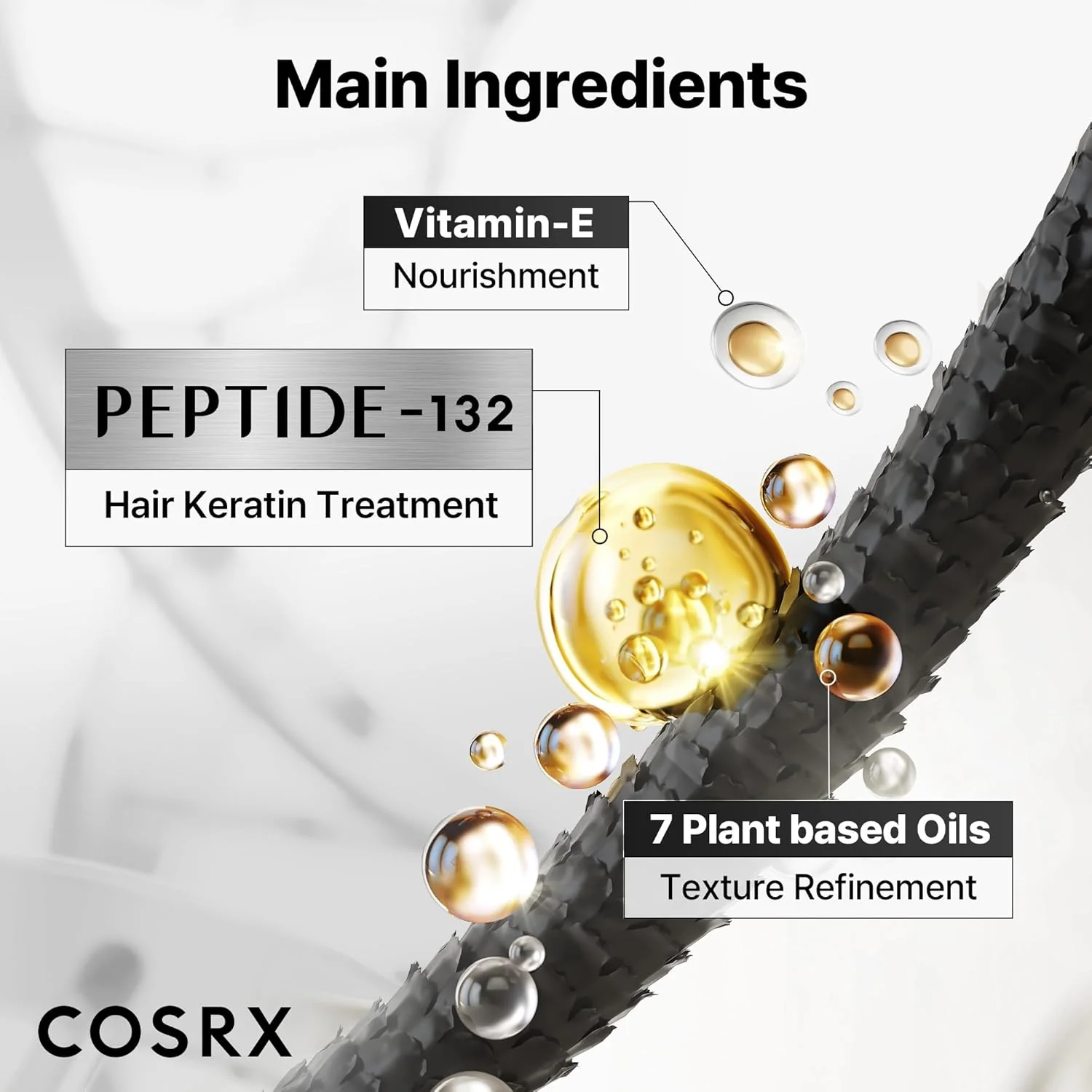 COSRX Peptide-132 Ultra Perfect Hair Bonding Oil Serum 28ml - Image 6