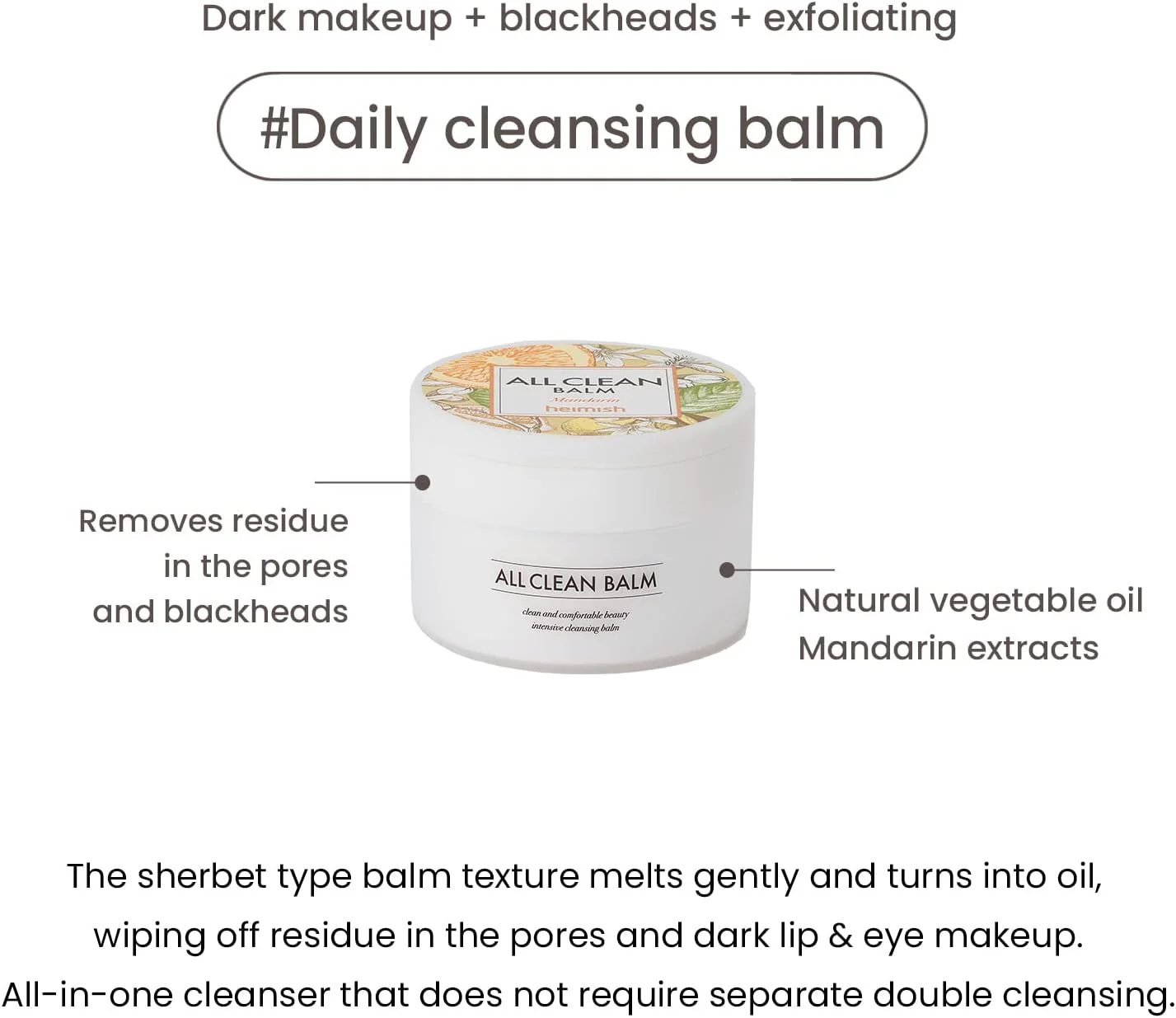HEIMISH All Clean balm Mandarin 120ml - Image 3