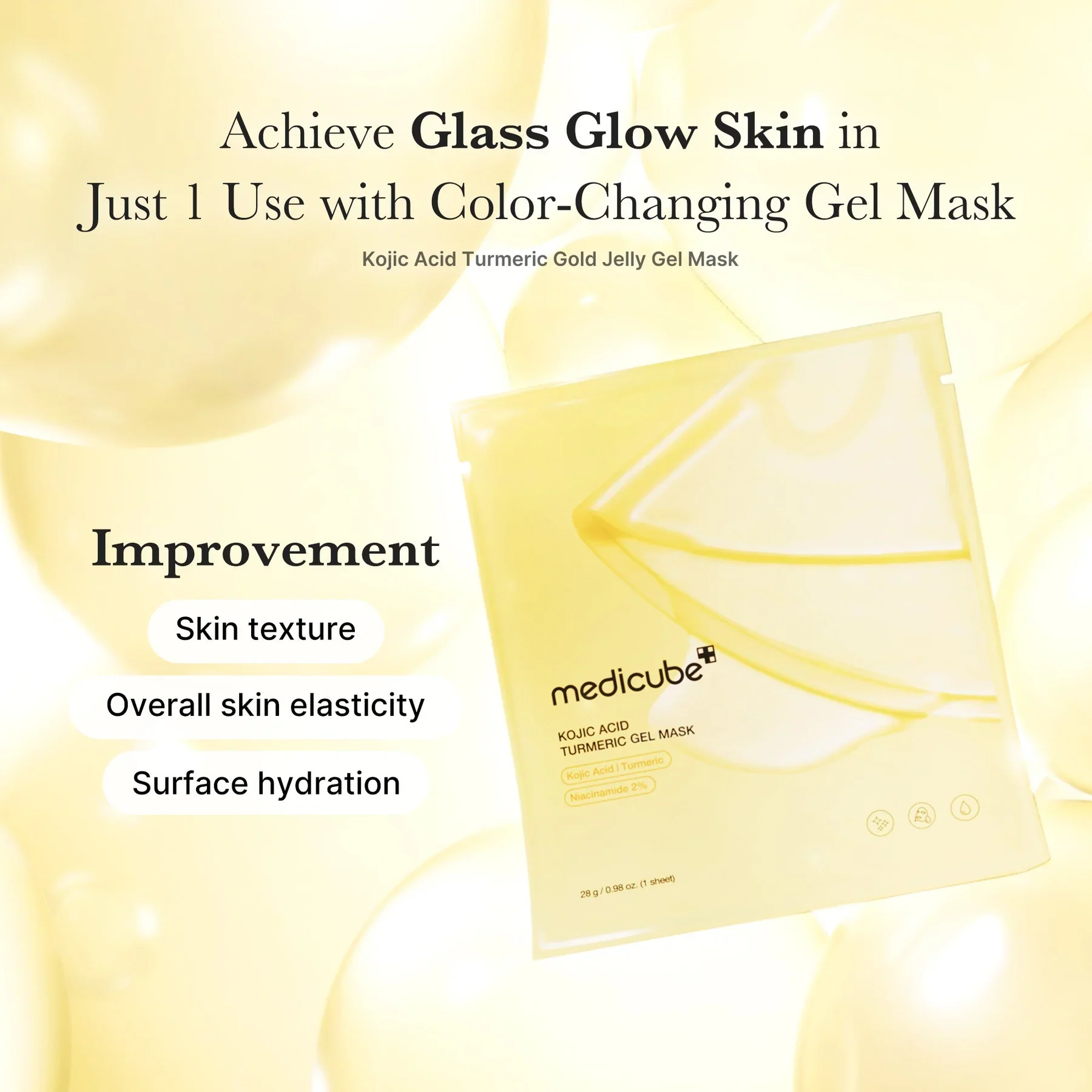 MEDICUBE Kojic Acid Turmeric Brightening Gel Mask (4ea) - Image 5